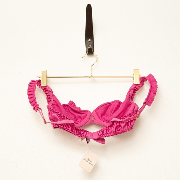 AGENT PROVOCATEUR Florine Ruffled Satin Bra 32C